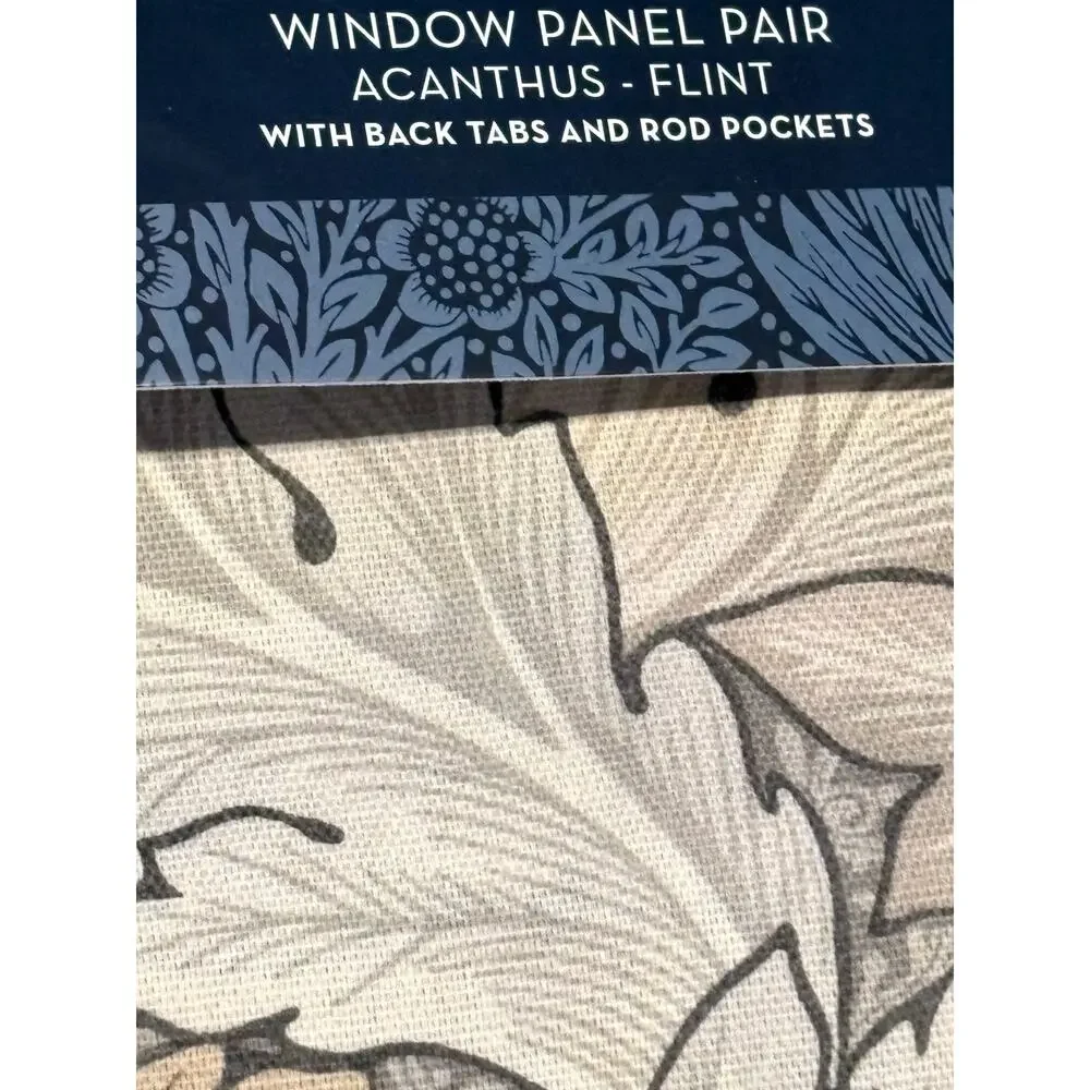 William Morris & Co. Window Curtains Panels Set 2 Strawberry Thief 37X84”
